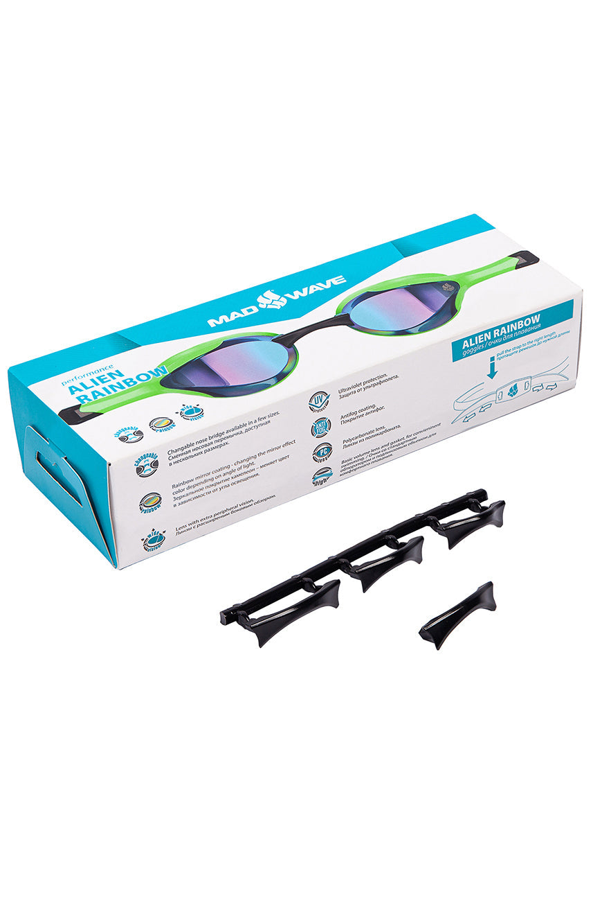 Mad Wave Alien Rainbow Mirrored Goggles - Green