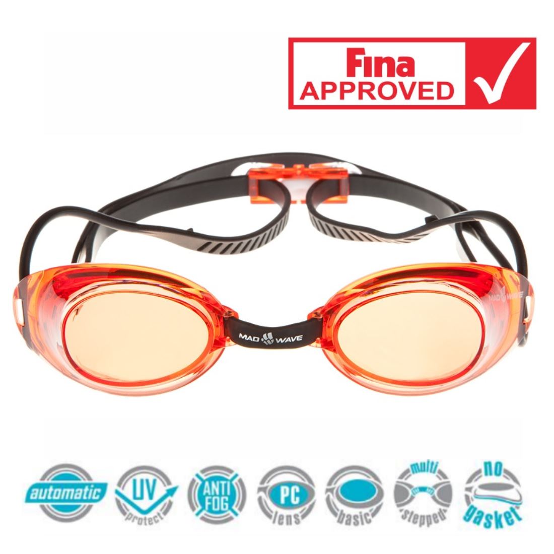 Madwave Liquid Racing Mirrored Goggle Red